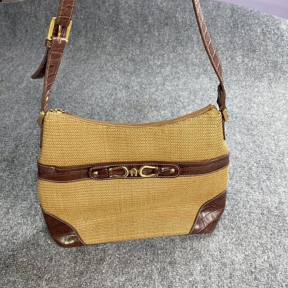 VTG Etienne Aigner Shoulder Bag Purse Handbag Satchel 12 X 10‎ Tan Faux Leather - Picture 2 of 16